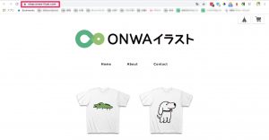 BASEで独自ドメインを設定したあとのショップ ONWAイラスト