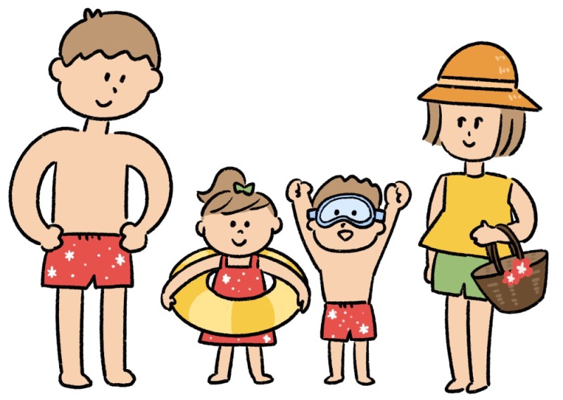 海水浴に来た家族