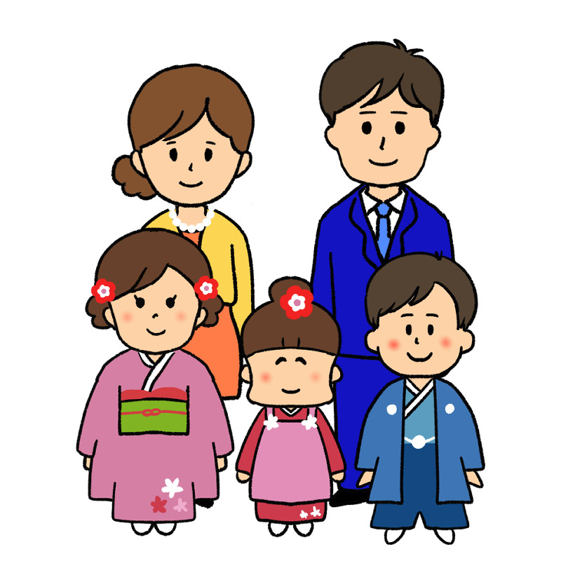七五三をする家族