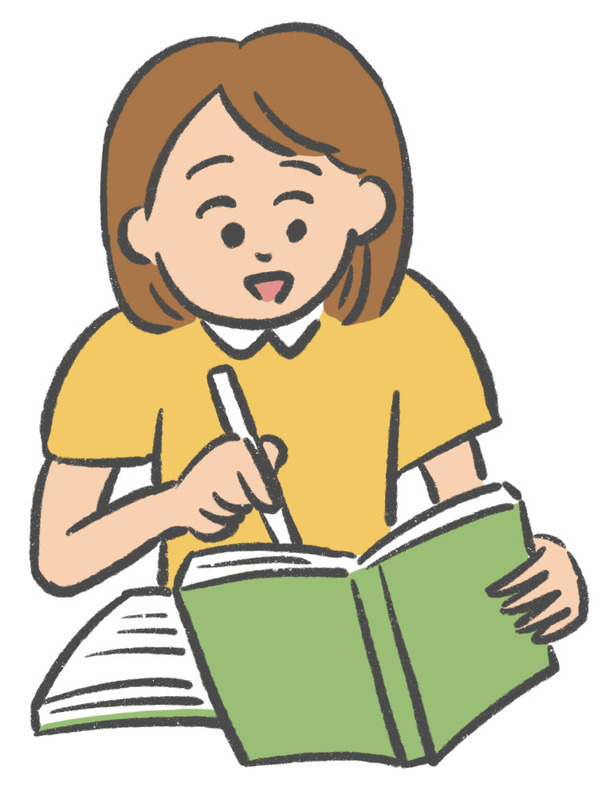 勉強している女性