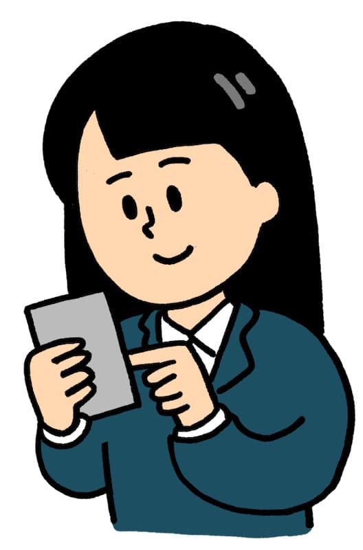 スマートフォンの操作をする女子高生