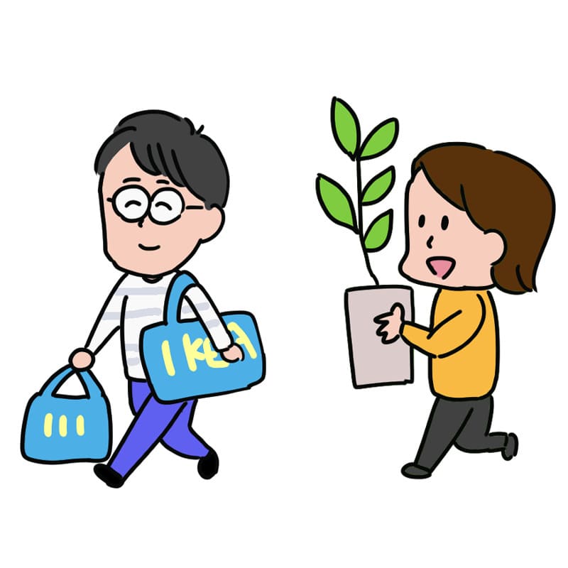買い物をする男女