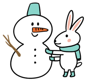 雪だるまとうさぎ