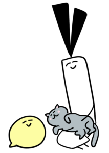 猫を可愛がるイラスト