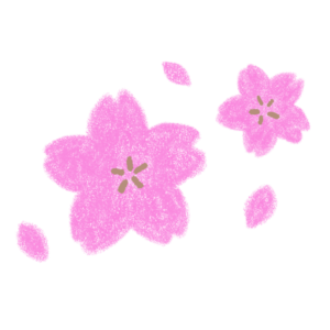 色鉛筆で描いたような桜