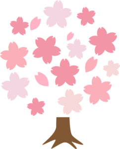 丸い桜の木